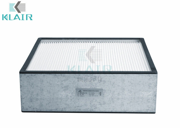 Clean Room Pleated Hepa Air Filter Glass Fiber With Hot Melt Beads Separator