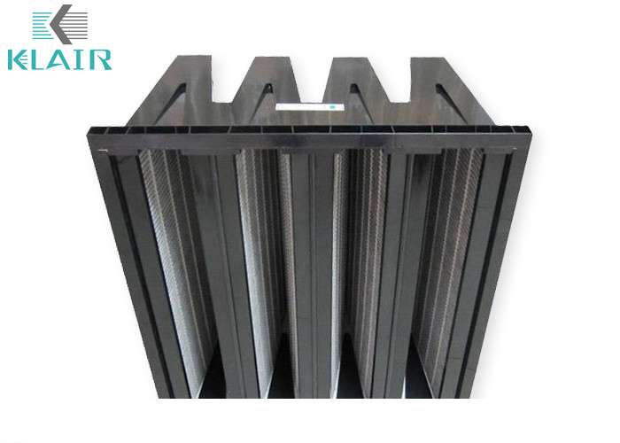 Carbon Cloth V Type Combined High Efficiency Air Filter Plastic Frame Pleated